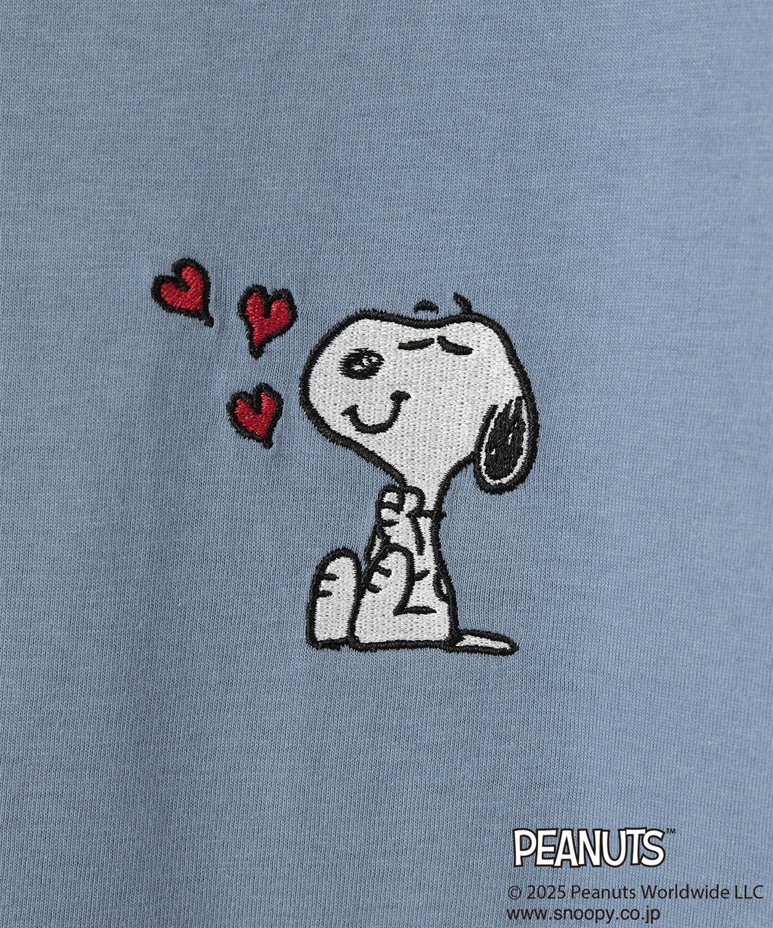 chara station 【PEANUTS/ピーナッツ】SNOOPY/スヌーピーハート刺繍ワンポイント半袖Tシャツ_sub_25
