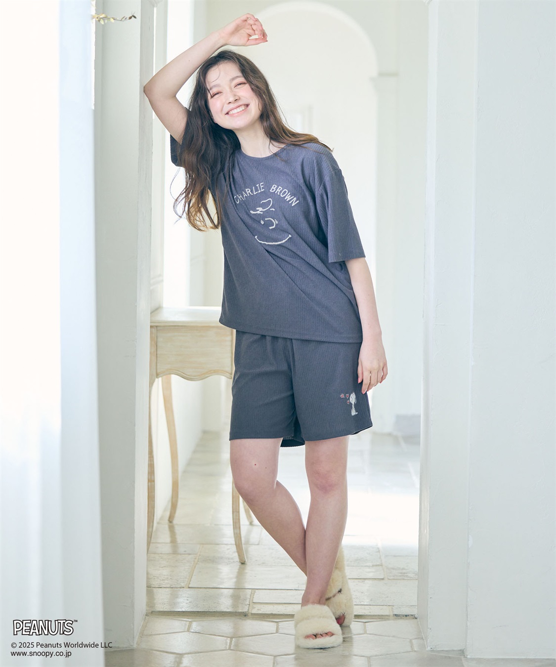 chara station 【PEANUTS/ピーナッツ】SNOOPY/スヌーピーパイルリブルームウェア半袖トップス（上下別売り）_sub_7