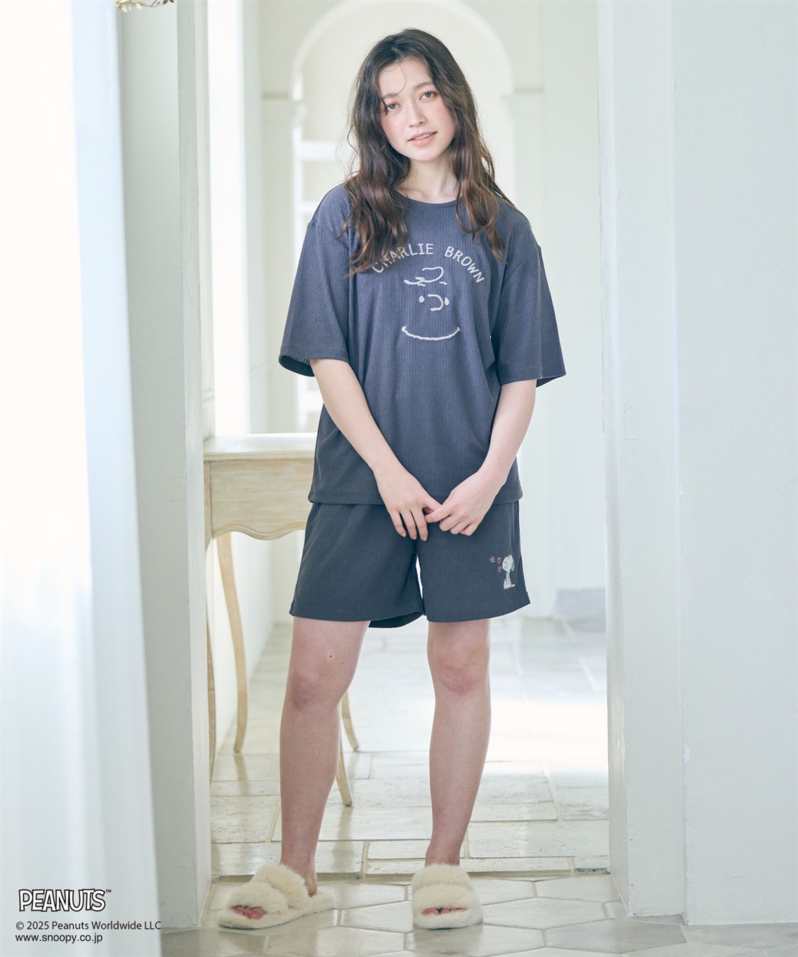 chara station 【PEANUTS/ピーナッツ】SNOOPY/スヌーピーパイルリブルームウェア半袖トップス（上下別売り）_sub_9