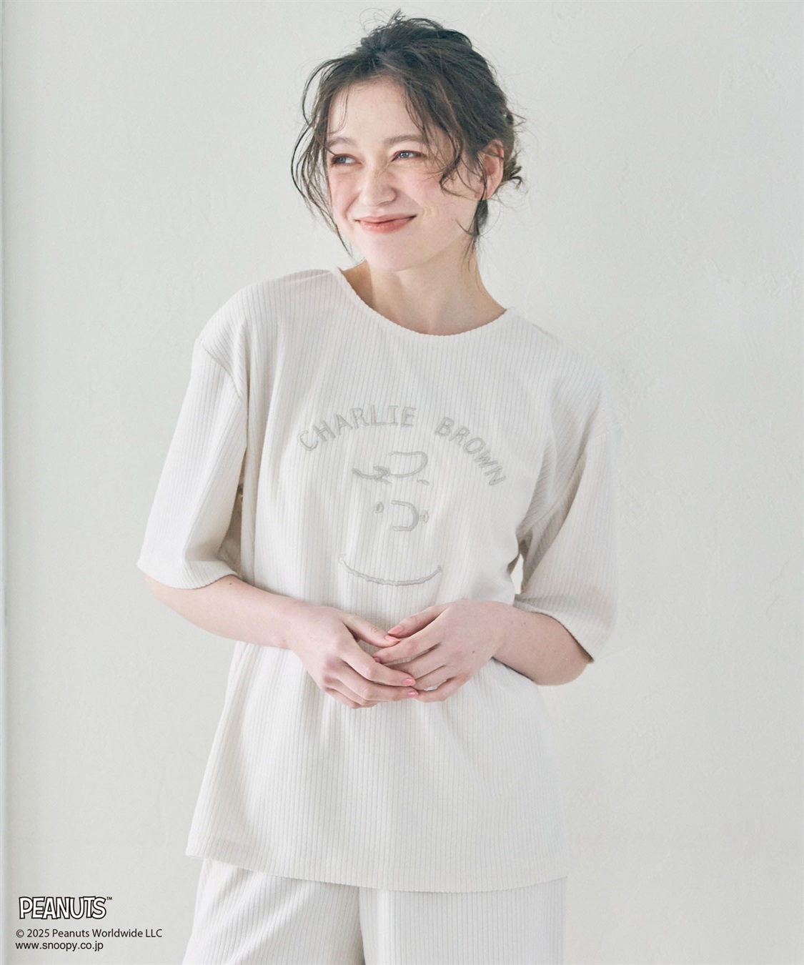 chara station 【PEANUTS/ピーナッツ】SNOOPY/スヌーピーパイルリブルームウェア半袖トップス（上下別売り）_sub_10