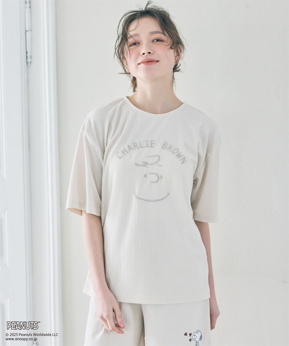 chara station 【PEANUTS/ピーナッツ】SNOOPY/スヌーピーパイルリブルームウェア半袖トップス（上下別売り）_sub_11