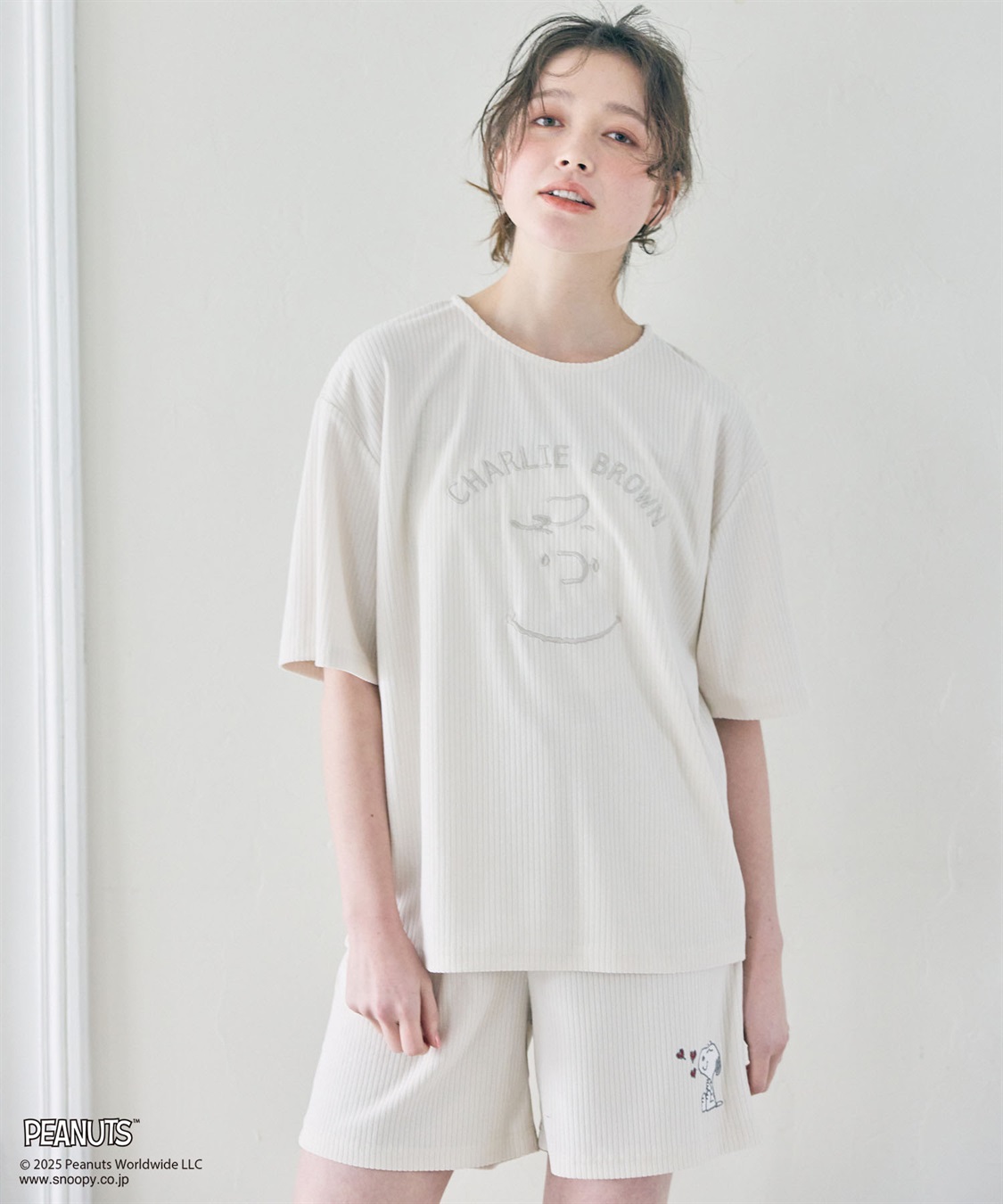 chara station 【PEANUTS/ピーナッツ】SNOOPY/スヌーピーパイルリブルームウェア半袖トップス（上下別売り）_sub_16