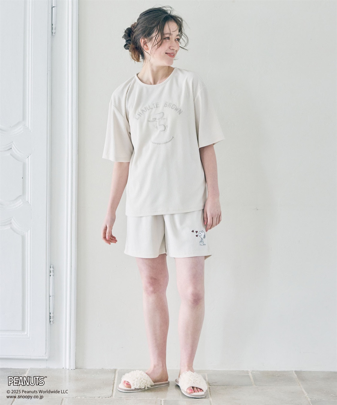 chara station 【PEANUTS/ピーナッツ】SNOOPY/スヌーピーパイルリブルームウェア半袖トップス（上下別売り）_sub_18