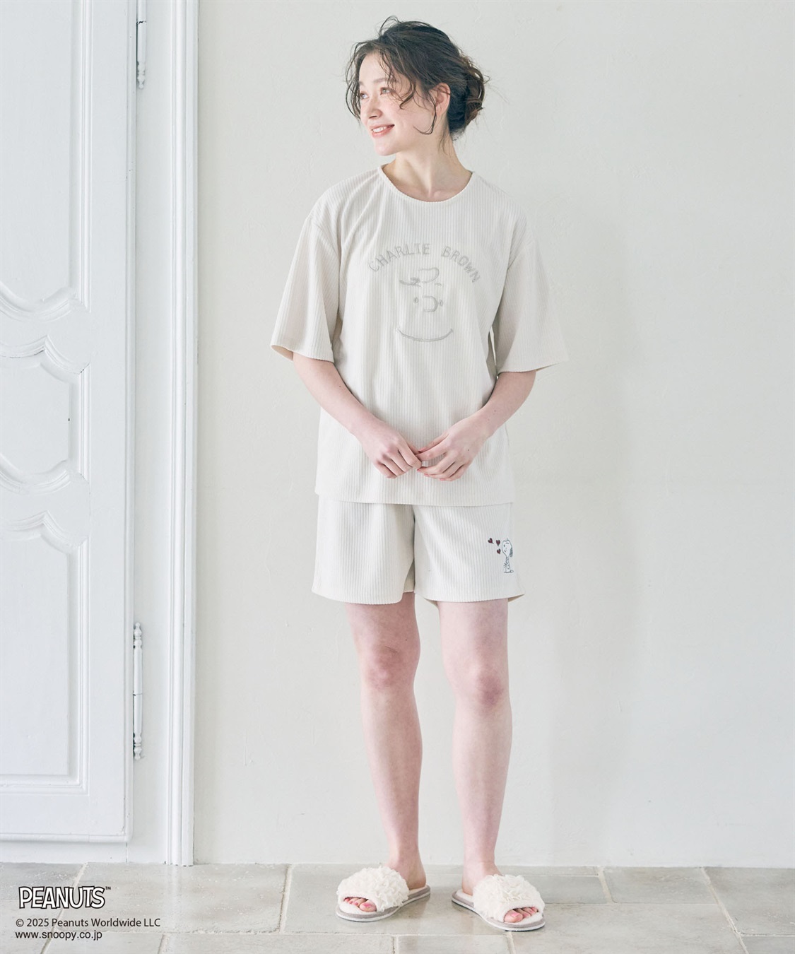 chara station 【PEANUTS/ピーナッツ】SNOOPY/スヌーピーパイルリブルームウェア半袖トップス（上下別売り）_sub_21