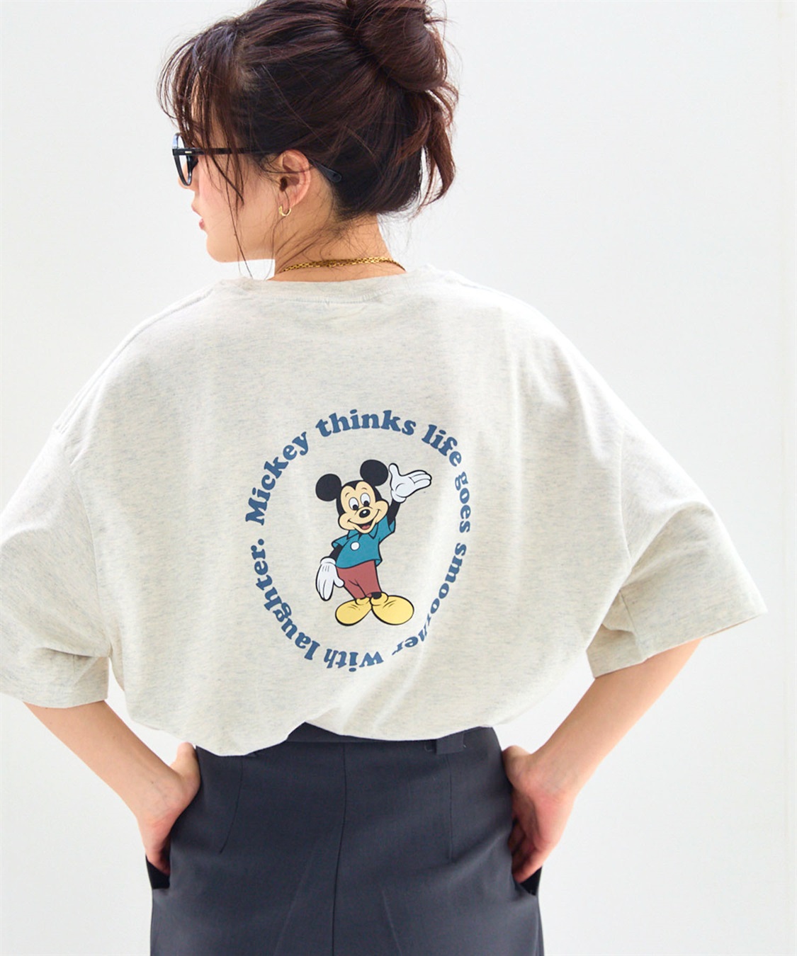 chara station 【Disney/ディズニー】ポケット付ミッキーグラフィックバックプリント半袖Tシャツ_sub_3