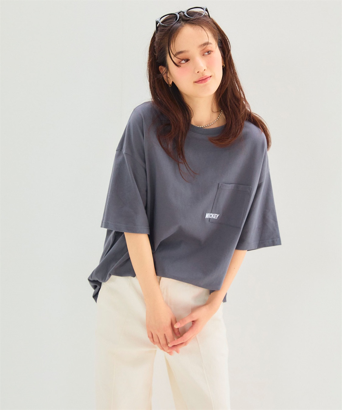 chara station 【Disney/ディズニー】ポケット付ミッキーグラフィックバックプリント半袖Tシャツ_sub_9