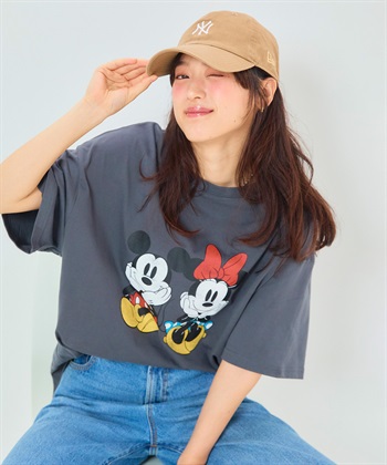 Disney/ディズニー】ミッキー＆ミニープリント半袖Tシャツ Life