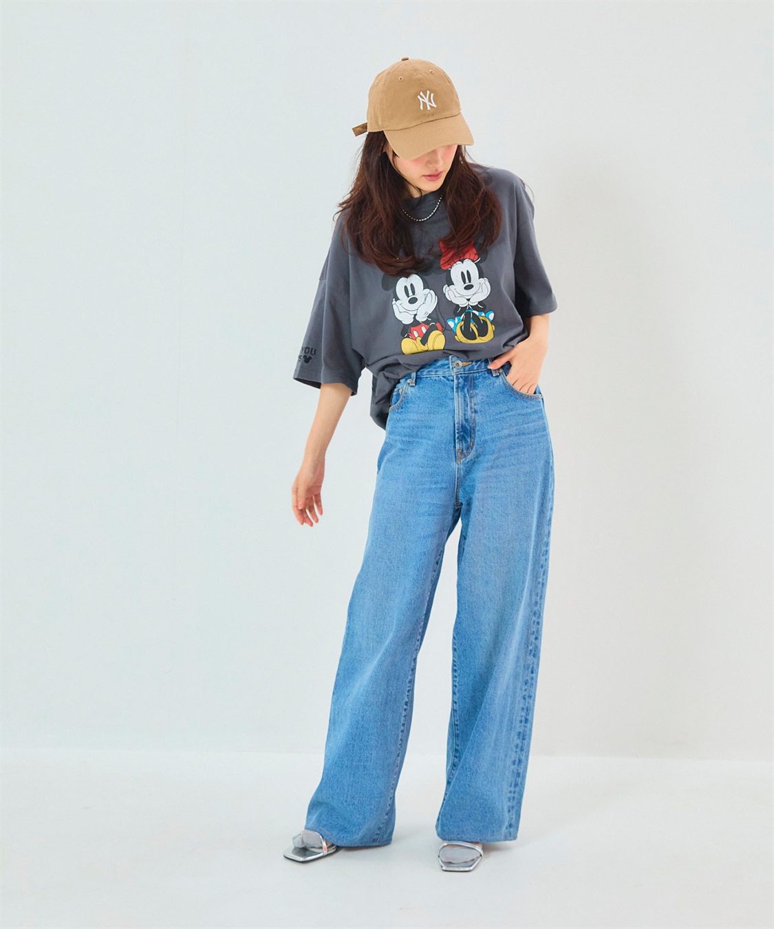 Disney/ディズニー】ミッキー＆ミニープリント半袖Tシャツ chara