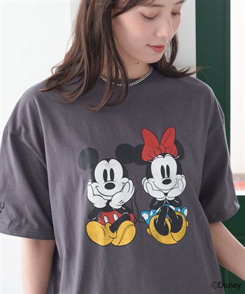 Disney/ディズニー】ミッキー＆ミニープリント半袖Tシャツ Life