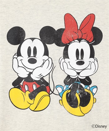 Disney/ディズニー】ミッキー＆ミニープリント半袖Tシャツ Life