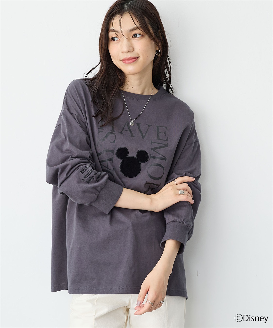 anyfee 【anyfee/プラスサイズ】《Disney/ディズニー》レタリングフロントプリントTシャツ_sub_4