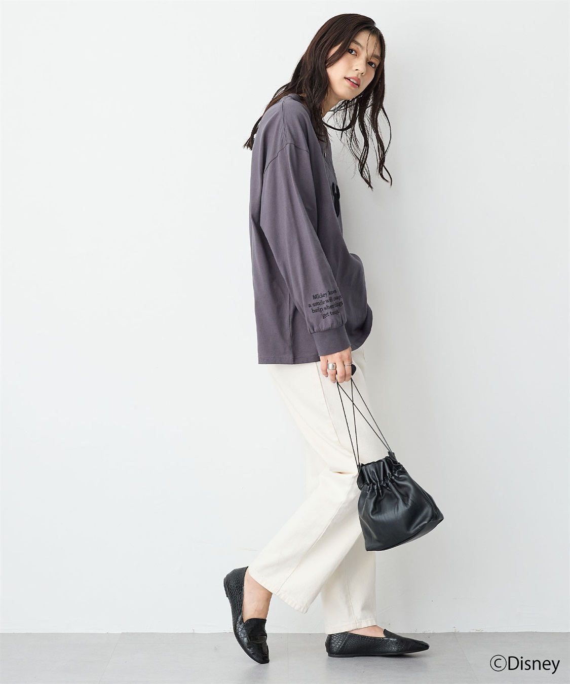 anyfee 【anyfee/プラスサイズ】《Disney/ディズニー》レタリングフロントプリントTシャツ_sub_8