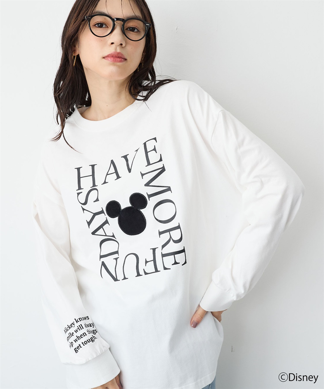 anyfee 【anyfee/プラスサイズ】《Disney/ディズニー》レタリングフロントプリントTシャツ_sub_12