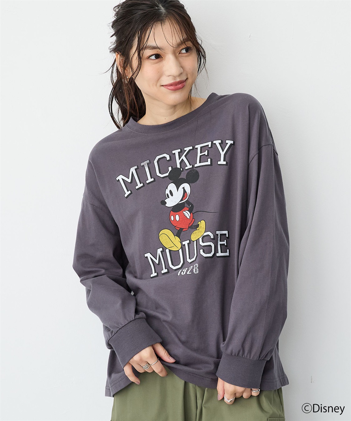 anyfee 【anyfee/プラスサイズ】《Disney/ディズニー》ミッキーマウスオールドグラフィックプリントTシャツ_sub_5