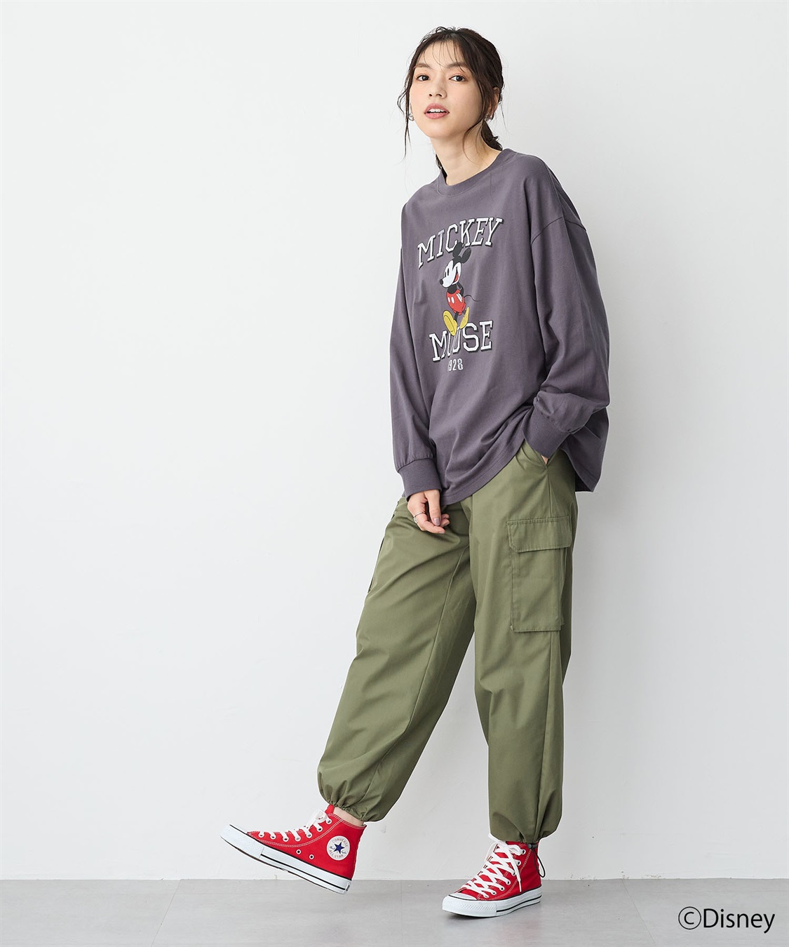 anyfee 【anyfee/プラスサイズ】《Disney/ディズニー》ミッキーマウスオールドグラフィックプリントTシャツ_sub_10