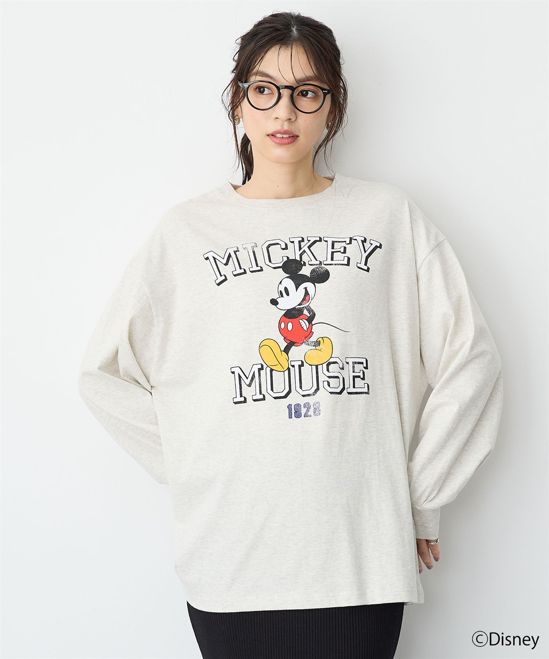 anyfee 【anyfee/プラスサイズ】《Disney/ディズニー》ミッキーマウスオールドグラフィックプリントTシャツ_sub_18