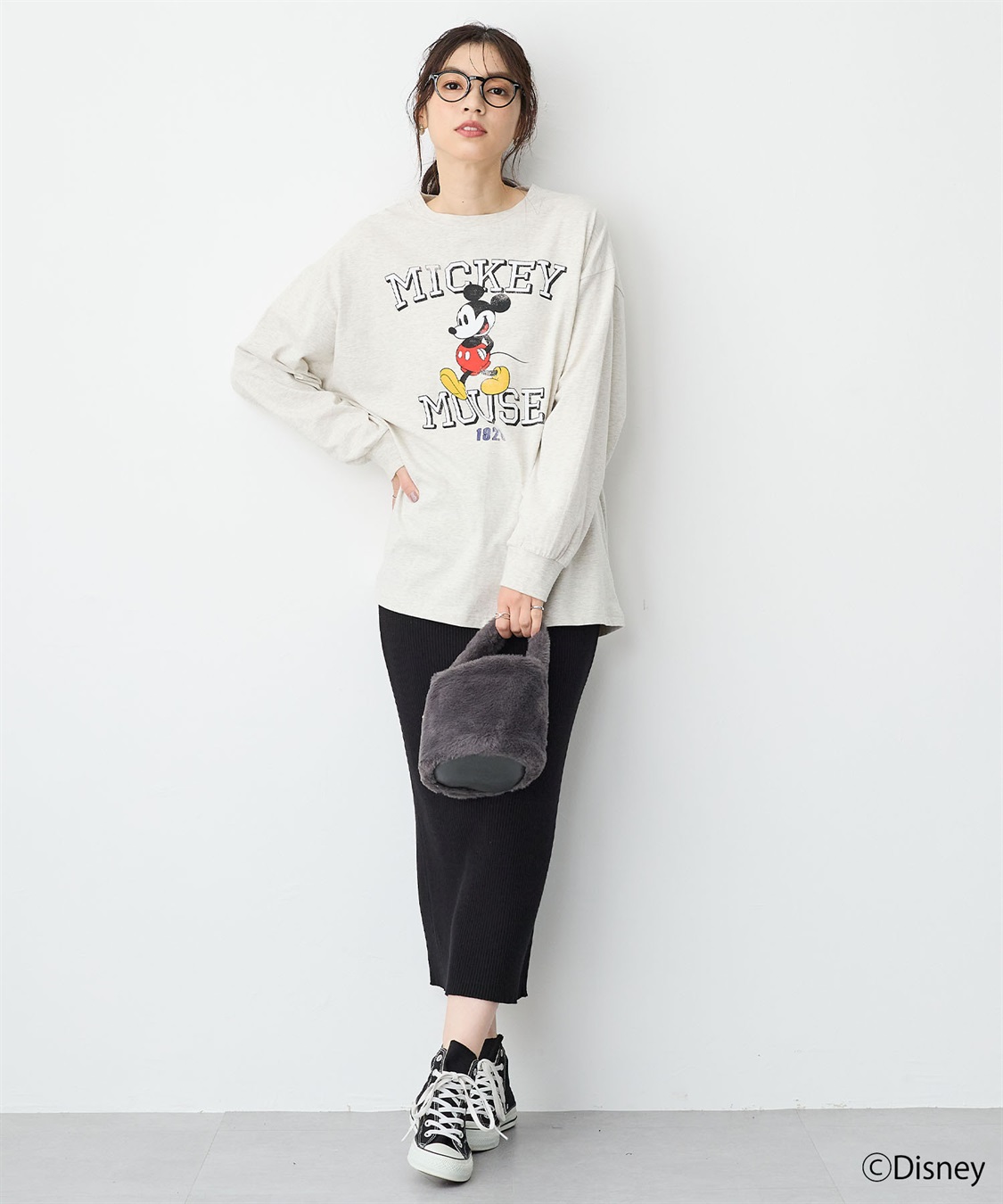 anyfee 【anyfee/プラスサイズ】《Disney/ディズニー》ミッキーマウスオールドグラフィックプリントTシャツ_sub_19