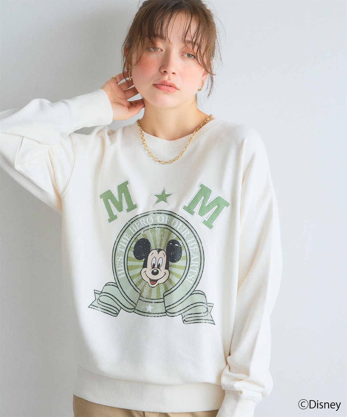chara station 《Disney/ディズニー》ミッキーマウス刺繍ワッペンデザインスウェットトレーナー_sub_11
