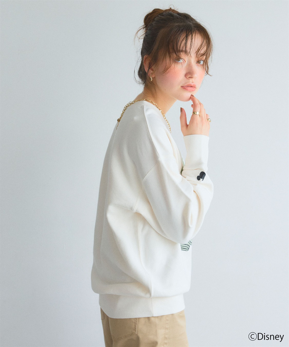 chara station 《Disney/ディズニー》ミッキーマウス刺繍ワッペンデザインスウェットトレーナー_sub_14