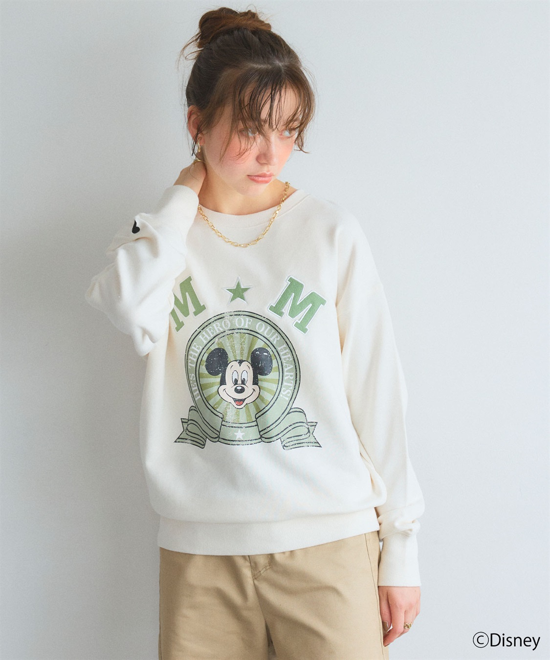 chara station 《Disney/ディズニー》ミッキーマウス刺繍ワッペンデザインスウェットトレーナー_sub_15