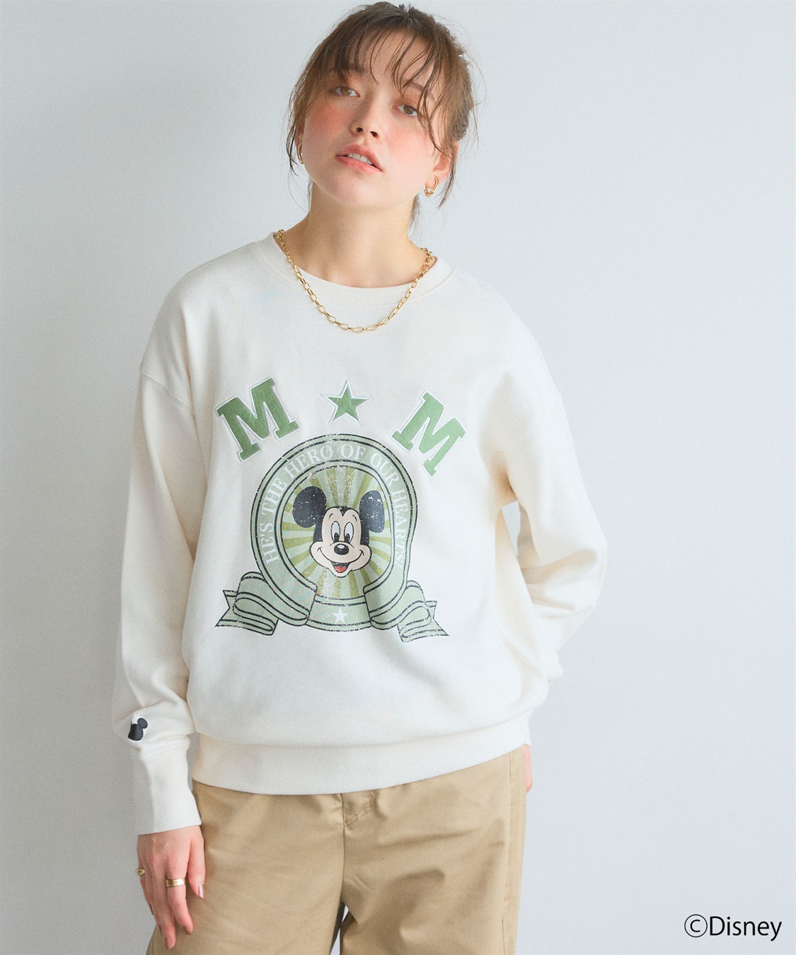 chara station 《Disney/ディズニー》ミッキーマウス刺繍ワッペンデザインスウェットトレーナー_sub_17