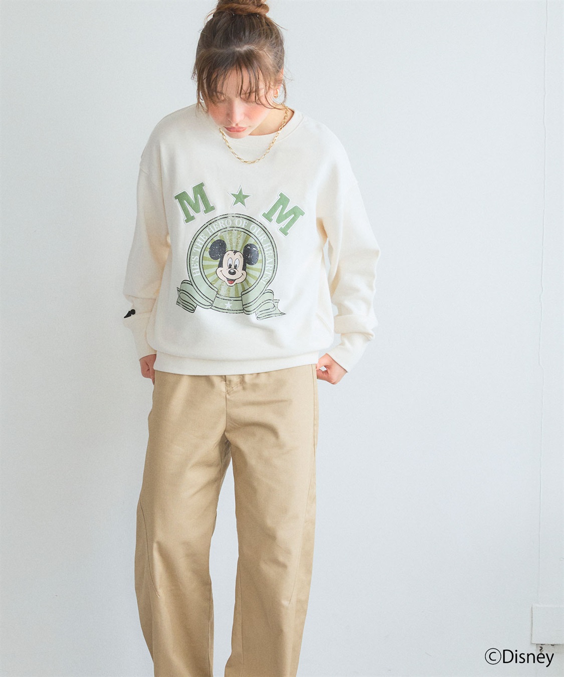 chara station 《Disney/ディズニー》ミッキーマウス刺繍ワッペンデザインスウェットトレーナー_sub_18