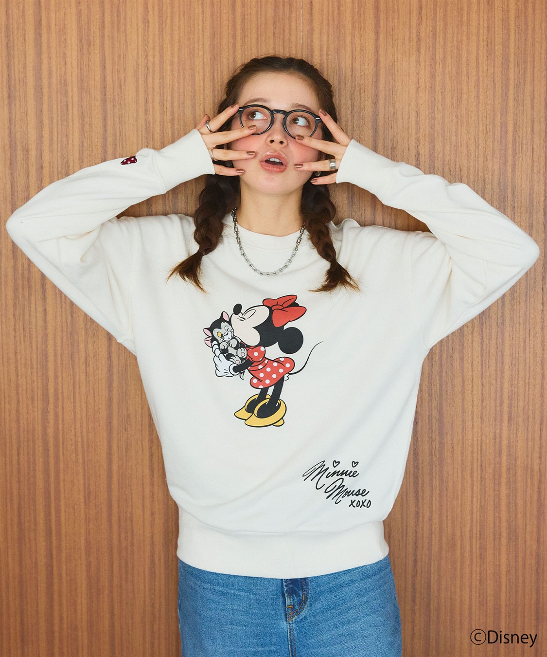 chara station 【Disney/ディズニー】Minnie Mouse/ミニーマウス裏毛ドロップショルダープリントスウェットプルオーバー_sub_10