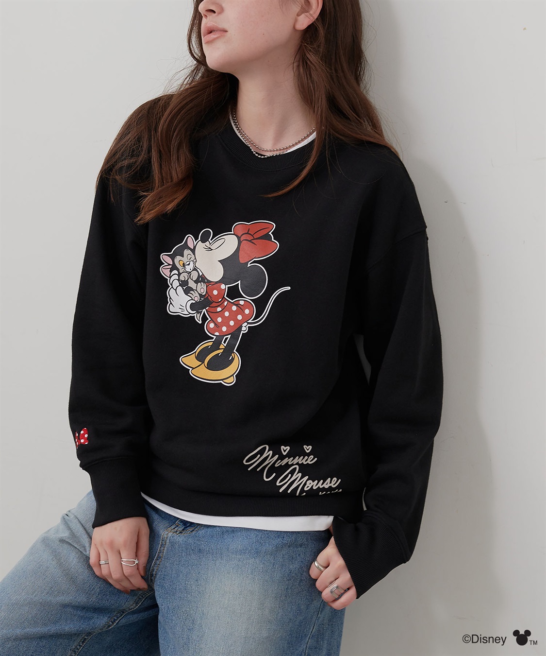 chara station 【Disney/ディズニー】Minnie Mouse/ミニーマウス裏毛ドロップショルダープリントスウェットプルオーバー_sub_17