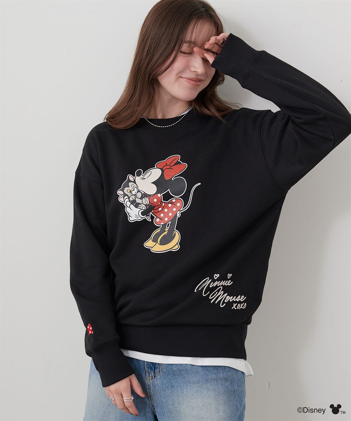 chara station 【Disney/ディズニー】Minnie Mouse/ミニーマウス裏毛ドロップショルダープリントスウェットプルオーバー_sub_19