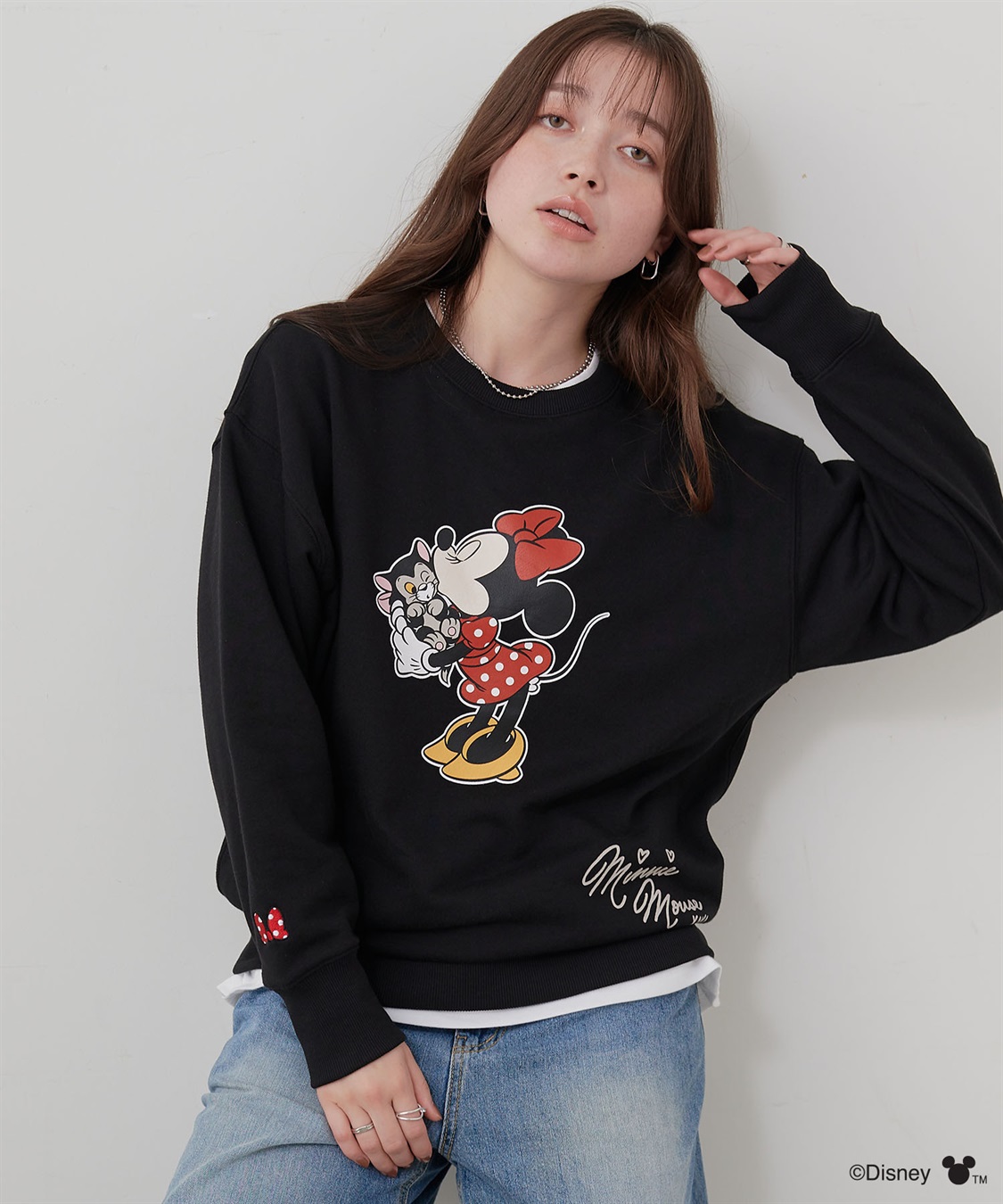 chara station 【Disney/ディズニー】Minnie Mouse/ミニーマウス裏毛ドロップショルダープリントスウェットプルオーバー_sub_20