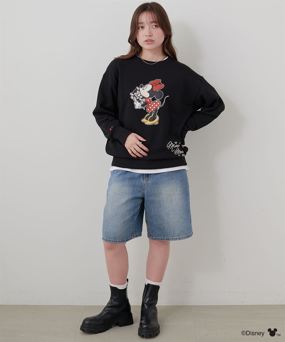 chara station 【Disney/ディズニー】Minnie Mouse/ミニーマウス裏毛ドロップショルダープリントスウェットプルオーバー_sub_21