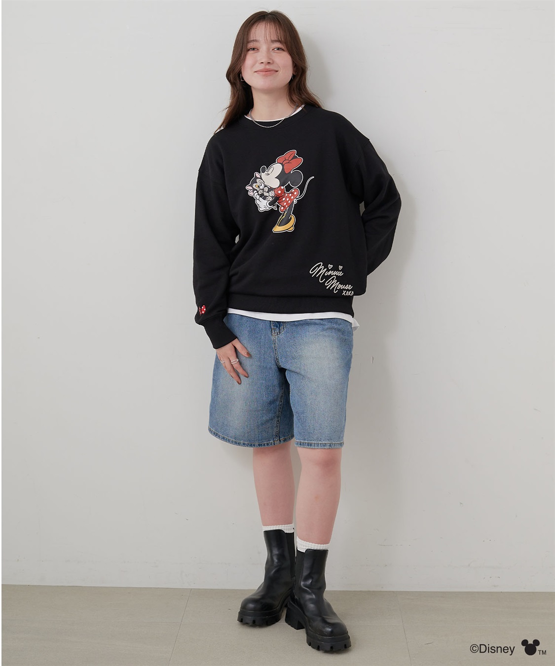 chara station 【Disney/ディズニー】Minnie Mouse/ミニーマウス裏毛ドロップショルダープリントスウェットプルオーバー_sub_22