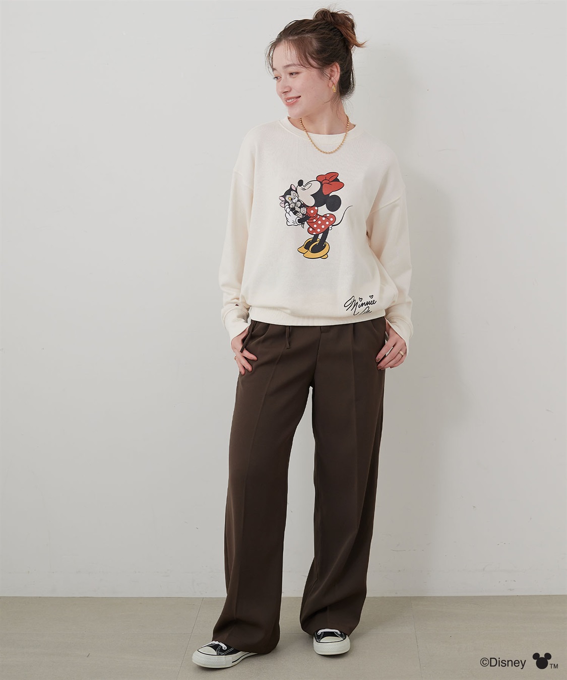 chara station 【Disney/ディズニー】Minnie Mouse/ミニーマウス裏毛ドロップショルダープリントスウェットプルオーバー_sub_25