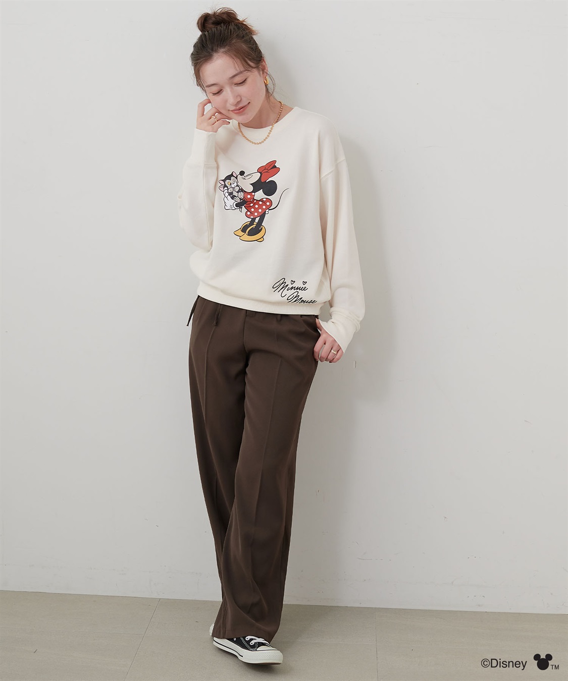 chara station 【Disney/ディズニー】Minnie Mouse/ミニーマウス裏毛ドロップショルダープリントスウェットプルオーバー_sub_26