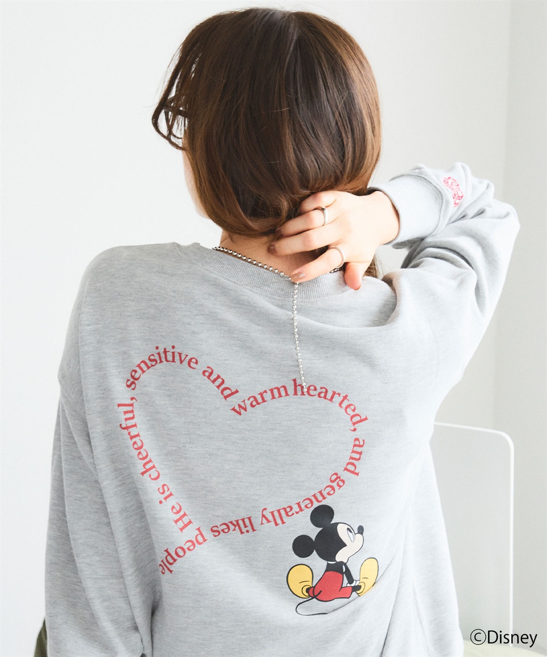 chara station 《Disney/ディズニー》ミッキーマウスハートバックプリントスウェットトレーナー_sub_14
