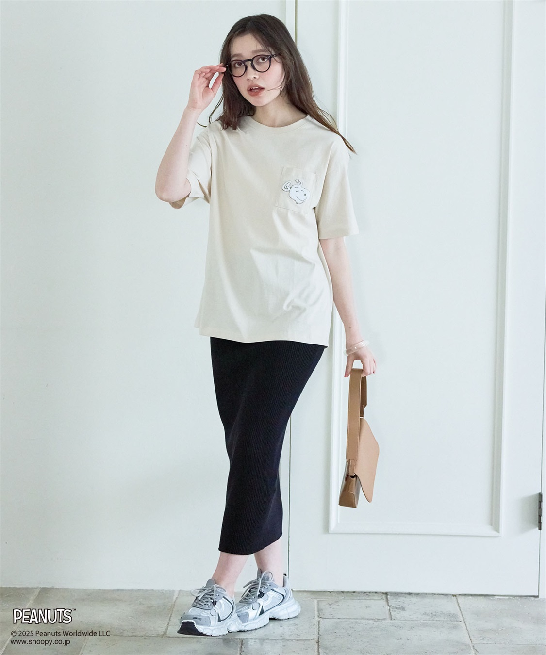chara station 【PEANUTS/ピーナッツ】SNOOPY/スヌーピー胸ポケットサガラ刺繍半袖Tシャツ_sub_5