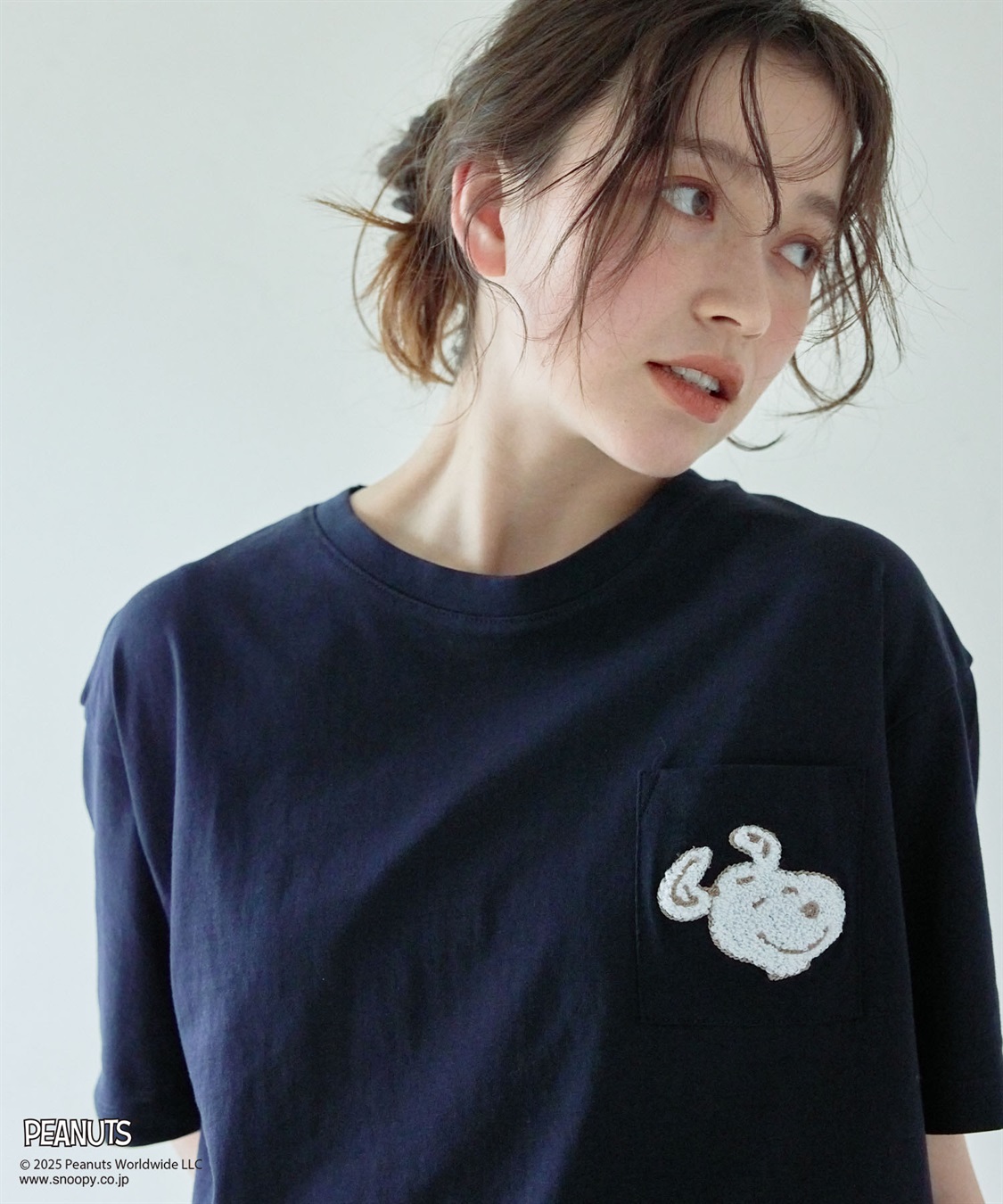chara station 【PEANUTS/ピーナッツ】SNOOPY/スヌーピー胸ポケットサガラ刺繍半袖Tシャツ_sub_7