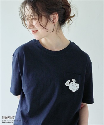 chara station 【PEANUTS/ピーナッツ】SNOOPY/スヌーピー胸ポケットサガラ刺繍半袖Tシャツ_subthumb_8