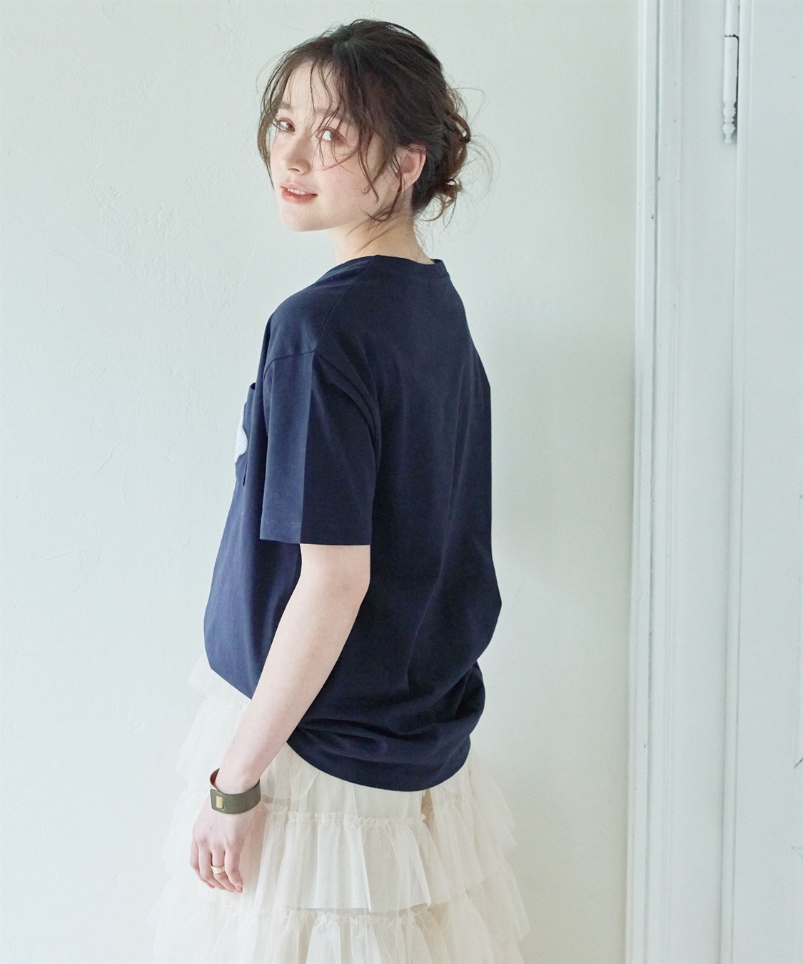 chara station 【PEANUTS/ピーナッツ】SNOOPY/スヌーピー胸ポケットサガラ刺繍半袖Tシャツ_sub_11