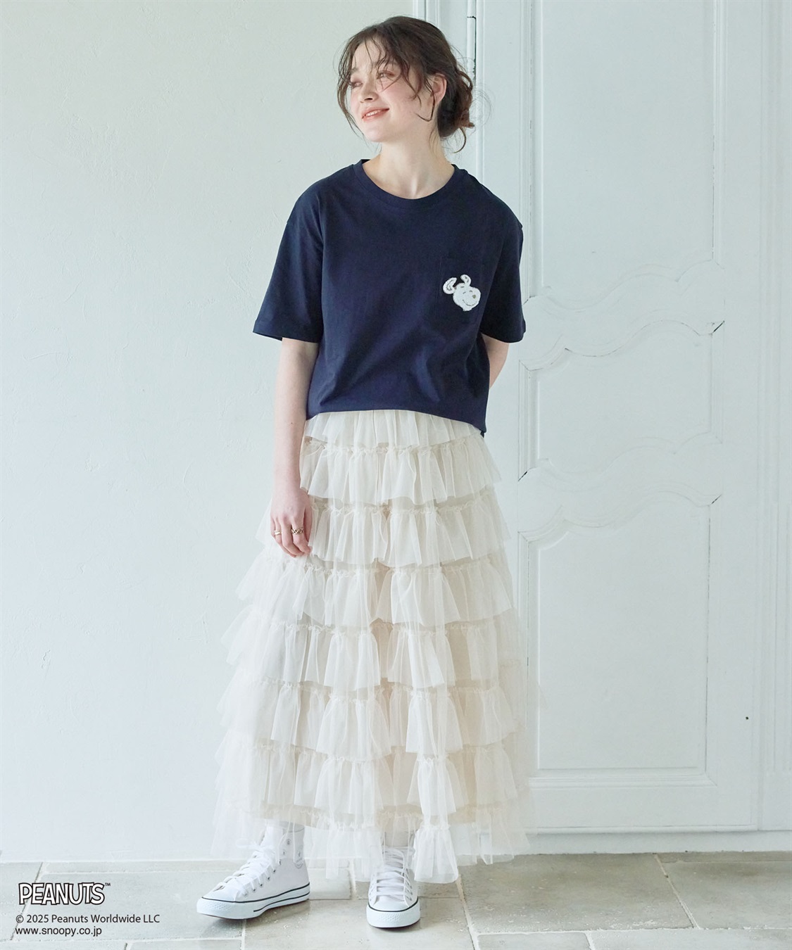 chara station 【PEANUTS/ピーナッツ】SNOOPY/スヌーピー胸ポケットサガラ刺繍半袖Tシャツ_sub_14