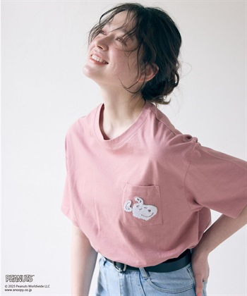 chara station 【PEANUTS/ピーナッツ】SNOOPY/スヌーピー胸ポケットサガラ刺繍半袖Tシャツ_subthumb_15