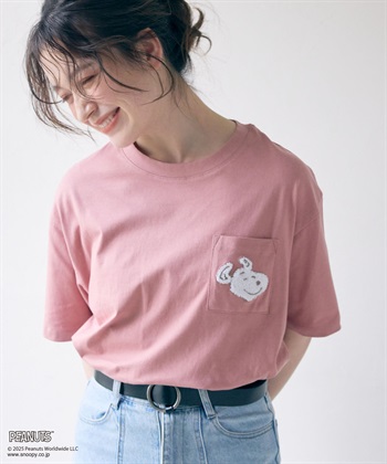 chara station 【PEANUTS/ピーナッツ】SNOOPY/スヌーピー胸ポケットサガラ刺繍半袖Tシャツ_subthumb_17