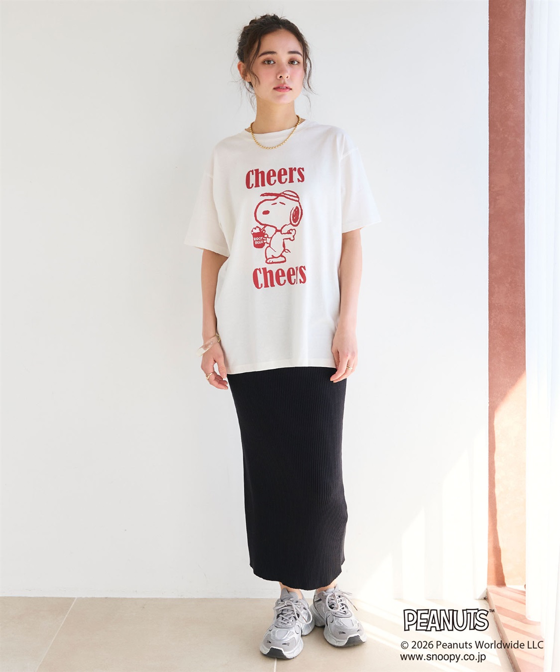 chara station 【PEANUTS/ピーナッツ】SNOOPY/スヌーピー『Cheers』プリント半袖Tシャツ_sub_17