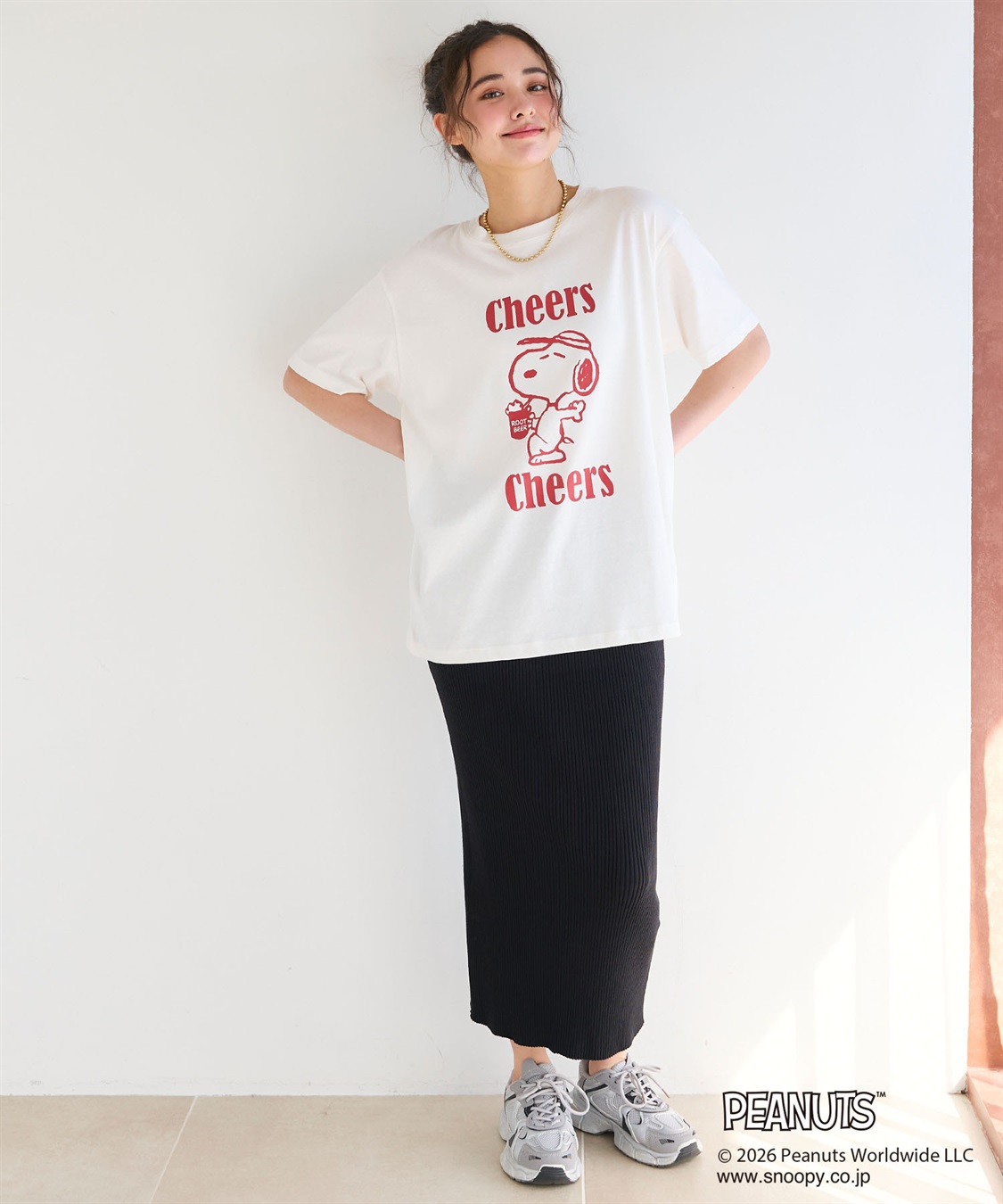 chara station 【PEANUTS/ピーナッツ】SNOOPY/スヌーピー『Cheers』プリント半袖Tシャツ_sub_18