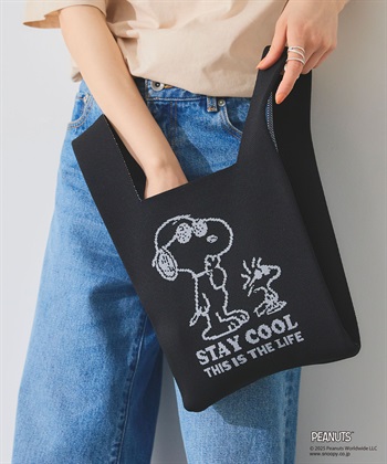 Life Style by cross marche 【PEANUTS/ピーナッツ】スヌーピー&ウッドストック　マルシェニットトートバッグ_subthumb_9