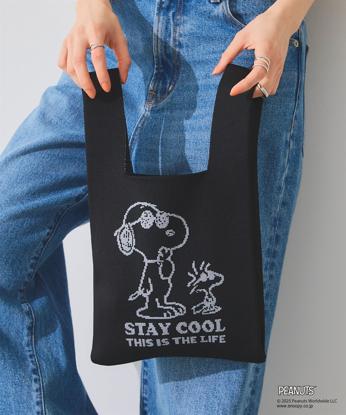 chara station 【PEANUTS/ピーナッツ】スヌーピー&ウッドストック　マルシェニットトートバッグ_sub_10