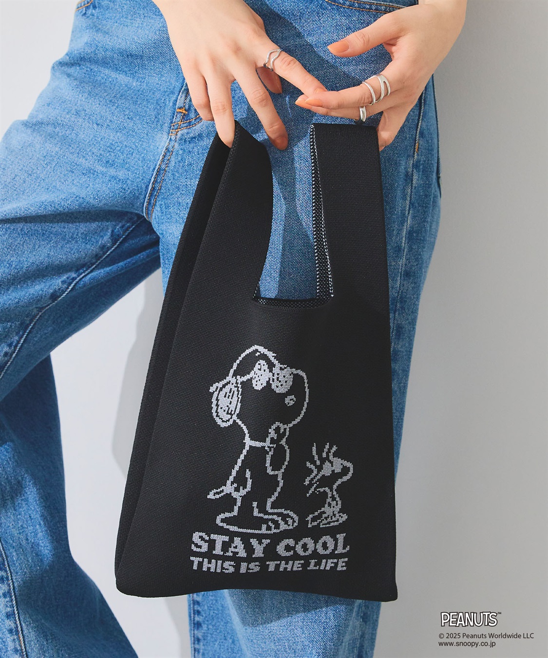 chara station 【PEANUTS/ピーナッツ】スヌーピー&ウッドストック　マルシェニットトートバッグ_sub_11
