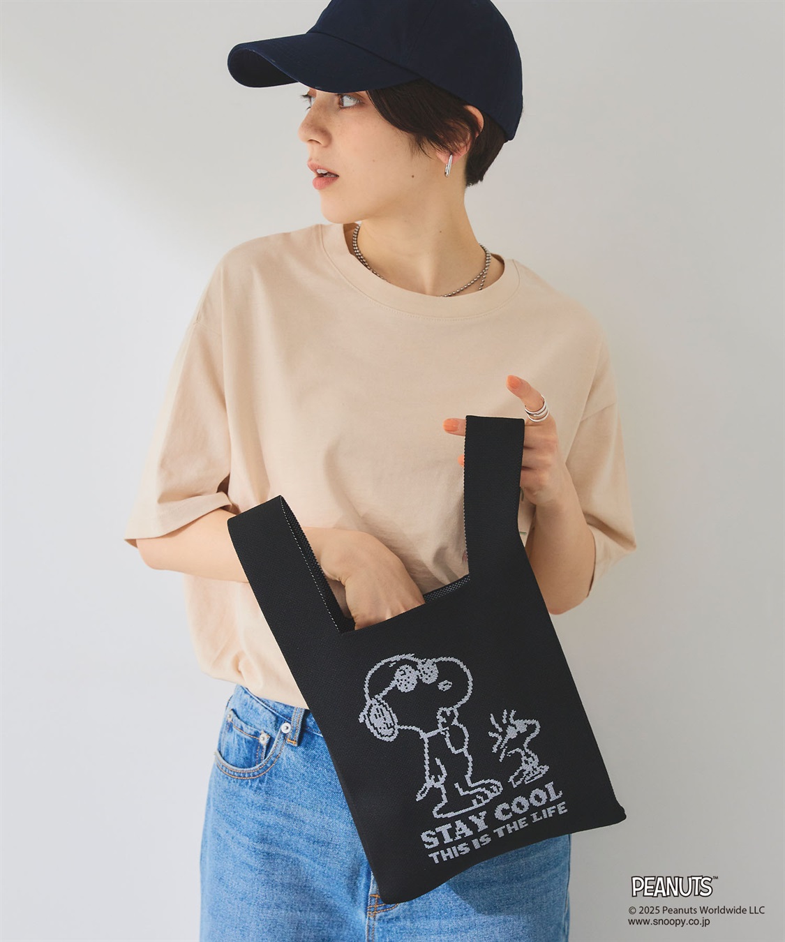 chara station 【PEANUTS/ピーナッツ】スヌーピー&ウッドストック　マルシェニットトートバッグ_sub_13