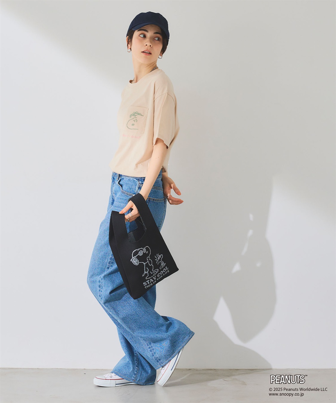 chara station 【PEANUTS/ピーナッツ】スヌーピー&ウッドストック　マルシェニットトートバッグ_sub_14