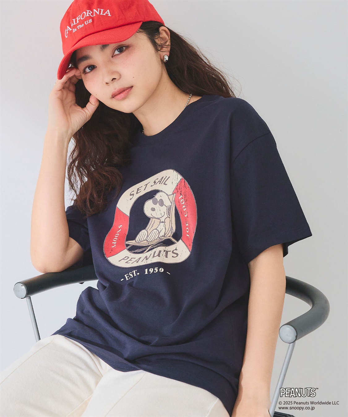 chara station 【PEANUTS/ピーナッツ】SNOOPY/スヌーピー浮き輪プリント半袖Tシャツ_sub_3